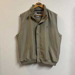 PGA Tour Golf Vest Full Zip Beige Men's Medium Polyester